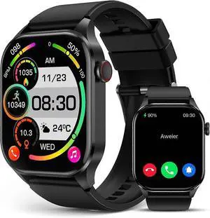 Ecocleanpath T98 Smart Watch: 2.04" AMOLED, Blood Oxygen Monitor, IP68 Waterproof, 136+ Sports Modes