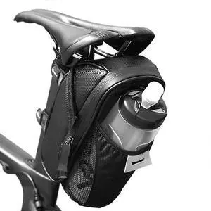 Ecocleanpath Waterproof 1.5L Bike Saddle Bag with Reflective Strips - MTB/Road Bike Seat Storage Bag (Black)