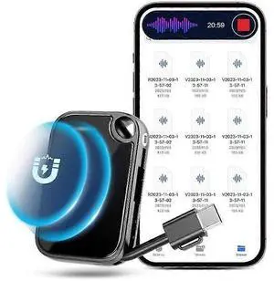 Ecocleanpath 64GB Digital Voice Recorder with Playback - 3072Kbps HD Dual Mic, Noise Reduction for Interviews/Meetings/Lectures (Black)