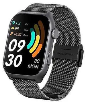 Ecocleanpath GTS7PRO Smart Watch: 2" HD Touch Screen, Heart Rate/Sleep Monitor, 45-Day Battery, Black