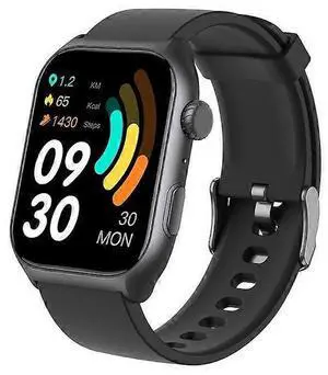 Ecocleanpath GTS7PRO Smart Watch: 2" HD Touch Screen, Heart Rate/Sleep Monitor, 45-Day Battery, Black