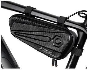 Ecocleanpath EVA Hard Shell Mountain Bike Frame Bag - Waterproof Front Tube Bag for Professional Riding (Black)