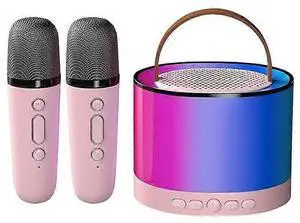 Ecocleanpath Pink Kids Karaoke Machine with 2 Wireless Mics | Portable Bluetooth Speaker Toy for Ages 4-12 Ecocleanpath Pink Kids Karaoke Machine with 2 Wireless Mics | Portable Bluetooth Speaker Toy for Ages 4-12