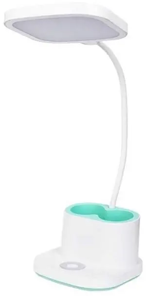 Ecocleanpath Touch Dimming Desk Lamp with Pen Holder & Night Light, Multi-Function Office Table Lamp (White)