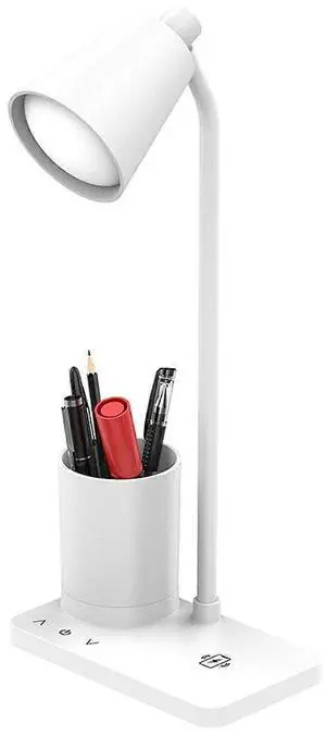 Ecocleanpath White LED Desk Lamp with 4 Modes, USB Powered Eye-Care Reading Light for Home Office