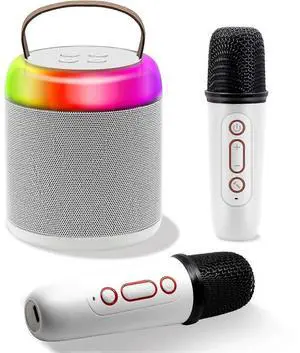 Ecocleanpath Portable Karaoke Machine with 2 Wireless Mics, Bluetooth Speaker for Kids & Adults, Birthday Gift (White) Ecocleanpath Portable Karaoke Machine with 2 Wireless Mics, Bluetooth Speaker for Kids & Adults, Birthday Gift (White)