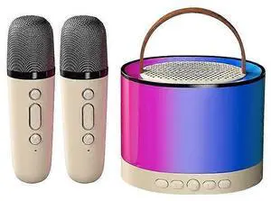 Ecocleanpath Beige Mini Karaoke Machine for Kids with 2 Wireless Mics, Portable Bluetooth Speaker Toy for Ages 4-12 Ecocleanpath Beige Mini Karaoke Machine for Kids with 2 Wireless Mics, Portable Bluetooth Speaker Toy for Ages 4-12