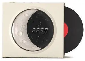 Ecocleanpath Moon Style Bluetooth 5.3 Speaker with LED Clock Display - Wireless Audio for Home & Office (Black/White)