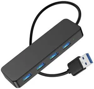 Ecocleanpath Ultra-Slim 4-Port USB 3.0 Hub, 5Gbps High-Speed Data Transfer, Portable Expander for PC/Laptop