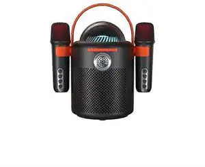 Ecocleanpath Portable Bluetooth Karaoke Machine with 2 Wireless Mics, Voice Change, One-Click Vocal Cancel, Party Lights