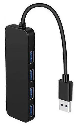Ecocleanpath 4-Port USB 3.0 Hub, Ultra-Slim USB Splitter for Laptop, PC, HDD, Printer (Black)