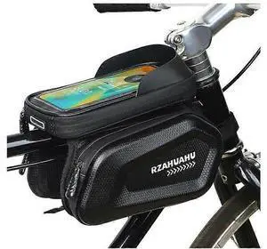 Ecocleanpath Waterproof Bike Frame Bag with Touch Screen & Sun Visor, Fits 6.7" Phones for Safe Cycling