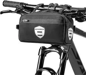 Ecocleanpath 600D Waterproof Bike Handlebar Bag, 2.8L Top Tube Frame Pouch w/Shoulder Strap for Road MTB Cycling