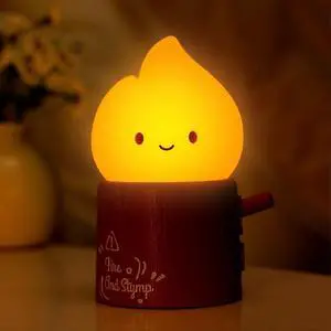 Ecocleanpath Rechargeable Flameless Candle Lamp - Cute Brown LED Night Light with Stepless Dimming & Timer