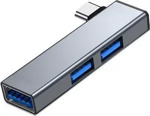 Ecocleanpath Silver Aluminum USB C Hub 3-Port USB 3.0 Extension for MacBook, Laptop & Tablet
