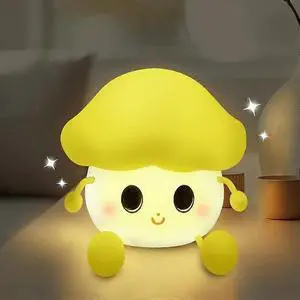 Ecocleanpath Cute Mushroom Night Light for Kids - Dimmable, Timer, Rechargeable Nursery Lamp (Yellow) Ecocleanpath Cute Mushroom Night Light for Kids - Dimmable, Timer, Rechargeable Nursery Lamp (Yellow)