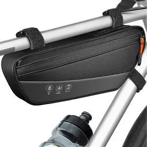 Ecocleanpath Waterproof Bike Frame Bag with Reflective Side Pocket - 1.8L Triangle Storage for Mountain & Road Bikes