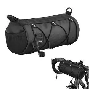 Ecocleanpath Large Waterproof Bike Handlebar Bag, 2.2L Frame Storage with Shoulder Strap for Mountain/Road Bikes