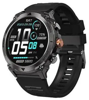 Ecocleanpath Smartwatch with Bluetooth Calling, 1.43" AMOLED, 100+ Sport Modes, Heart Rate & Blood Pressure Monitor (Black)