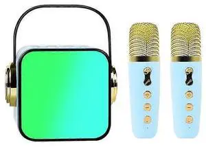 Ecocleanpath Blue Kids Mini Karaoke Machine with 2 Wireless Mics, Portable Bluetooth Speaker Toy for Ages 4-12+ Ecocleanpath Blue Kids Mini Karaoke Machine with 2 Wireless Mics, Portable Bluetooth Speaker Toy for Ages 4-12+