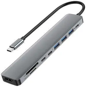 Ecocleanpath 9-in-1 USB C Hub HDMI Adapter, 4K Docking Station with 100W PD Charging (Silver) Ecocleanpath 9-in-1 USB C Hub HDMI Adapter, 4K Docking Station with 100W PD Charging (Silver)