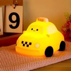Ecocleanpath Rechargeable Car Night Light for Kids - 3-Level Dimmable LED, Soft Touch, Yellow