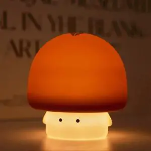 Ecocleanpath Rechargeable Mushroom Night Light for Kids - Dimmable LED Nursery Lamp, White
