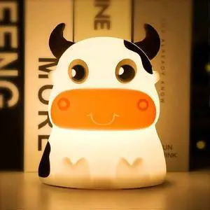 Ecocleanpath Rechargeable Kids Night Light with Color Changing & Tap Control, Portable Cute Cow Lamp (White) Ecocleanpath Rechargeable Kids Night Light with Color Changing & Tap Control, Portable Cute Cow Lamp (White)