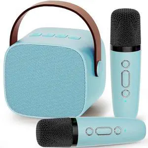 Ecocleanpath Blue Kids Mini Karaoke Machine with Wireless Microphone | Bluetooth Speaker & Gift for Ages 4-12