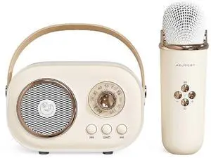 Ecocleanpath Yellow Mini Karaoke Machine with Mic - Portable Bluetooth Speaker for Kids & Adults, 5W DSP Sound