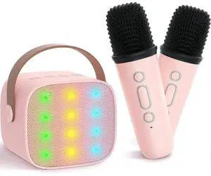 Ecocleanpath Portable Karaoke Machine with 2 Wireless Mics, Bluetooth Speaker, LED Lights, TF Card Support for Kids & Adults Ecocleanpath Portable Karaoke Machine with 2 Wireless Mics, Bluetooth Speaker, LED Lights, TF Card Support for Kids & Adults