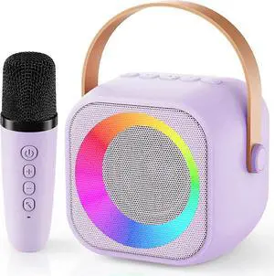 Ecocleanpath Purple Kids Karaoke Machine with Microphone & LED Lights - Portable Bluetooth Speaker for Parties Ecocleanpath Purple Kids Karaoke Machine with Microphone & LED Lights - Portable Bluetooth Speaker for Parties