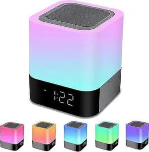 Ecocleanpath White RGB Bluetooth Alarm Clock Lamp - 5-in-1 Bedside Speaker, Night Light & MP3 Player Ecocleanpath White RGB Bluetooth Alarm Clock Lamp - 5-in-1 Bedside Speaker, Night Light & MP3 Player