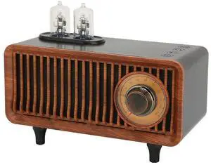 Ecocleanpath Retro Bluetooth Speaker with Radio & Light, Vintage Wireless Speaker for Home Office Outdoor (Black)