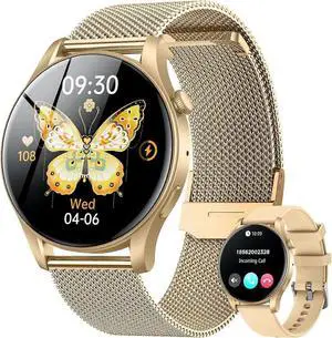 Ecocleanpath 1.43" AMOLED Smartwatch for Android iOS: 100+ Sports Modes, Heart Rate Monitor, Call Function, Yellow