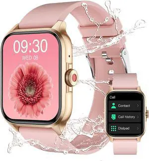 Ecocleanpath 1.85" Touchscreen Smart Watch with Heart Rate Monitor, 100+ Sports Modes, IP67 Waterproof, Pink for Men & Women