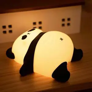 Ecocleanpath Rechargeable Cute Panda Night Light - 3-Level Dimmable, Timer, 12H USB Kids Nursery Lamp (Black) Ecocleanpath Rechargeable Cute Panda Night Light - 3-Level Dimmable, Timer, 12H USB Kids Nursery Lamp (Black)