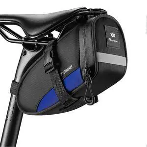 Ecocleanpath Waterproof Bike Saddle Bag 1.2L Large Capacity, Reflective & Tail Light Mount, Quick Release (Blue)