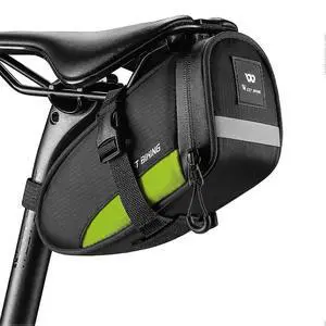 Ecocleanpath Waterproof Bike Saddle Bag 1.2L Large Capacity, Reflective & Tail Light Mount, Quick Release (Green)