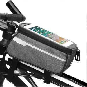 Ecocleanpath Waterproof Bike Frame Bag - Gray Cycling Phone Pouch for Essentials & Repair Kit Ecocleanpath Waterproof Bike Frame Bag - Gray Cycling Phone Pouch for Essentials & Repair Kit