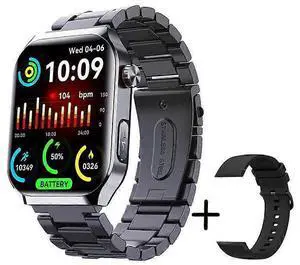 Ecocleanpath F700 Smartwatch 2.1" HD Display with Health Check, Heart Rate & BMI Monitor (Black)