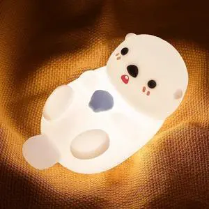 Ecocleanpath Cute Otter Night Light for Kids - USB Rechargeable, Touch Control, 2 Brightness Modes (White) Ecocleanpath Cute Otter Night Light for Kids - USB Rechargeable, Touch Control, 2 Brightness Modes (White)