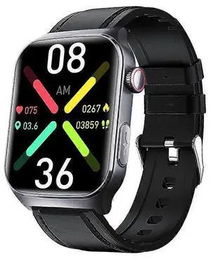 Ecocleanpath F320 Smartwatch ECG HRV Heart Rate Monitor, SOS Alert & 52 Sport Modes, Black