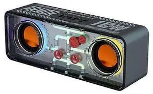 Ecocleanpath Cyberpunk Bluetooth Speaker with LED Lights, TWS Stereo Bass, Wireless FM/TF Card (Black)