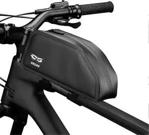 Ecocleanpath Waterproof Top Tube Bike Bag, Tool-Free MTB/Road Frame Pouch for Phone & Tools, Black