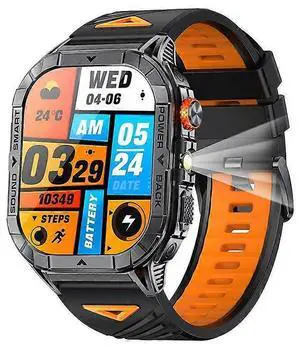 Ecocleanpath K70A Smartwatch 2.13" AMOLED HD Display, 20 Sports Modes, Heart Rate & SpO2 Monitor, IP68 Waterproof (Orange)