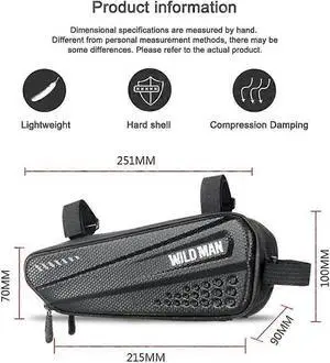Ecocleanpath 1.2L Waterproof Bike Saddle Bag, Hard Shell Under Seat Pack for Road/Mountain Bicycles (Black)