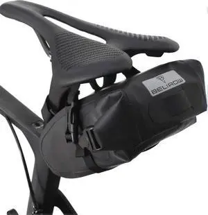 Ecocleanpath 2.5L Waterproof Bike Saddle Bag with Reflective Strip, Universal Under Seat Pouch for Road/Mountain Bikes, Black Ecocleanpath 2.5L Waterproof Bike Saddle Bag with Reflective Strip, Universal Under Seat Pouch for Road/Mountain Bikes, Black