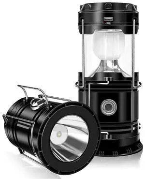 Ecocleanpath Collapsible Solar Camping Lantern & Power Bank, USB Rechargeable LED Light for Emergency, Hiking, Outdoor Survival