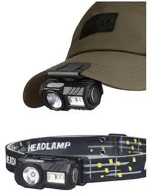 Ecocleanpath Rechargeable LED Headlamp 2-Pack: Waterproof, Motion Sensor, Magnetic for Camping & Hiking